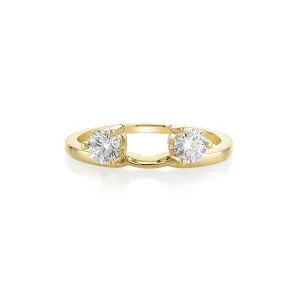 0.60 Cttw Round Diamond Two-Stone 14K Yellow Gold Guard Ring