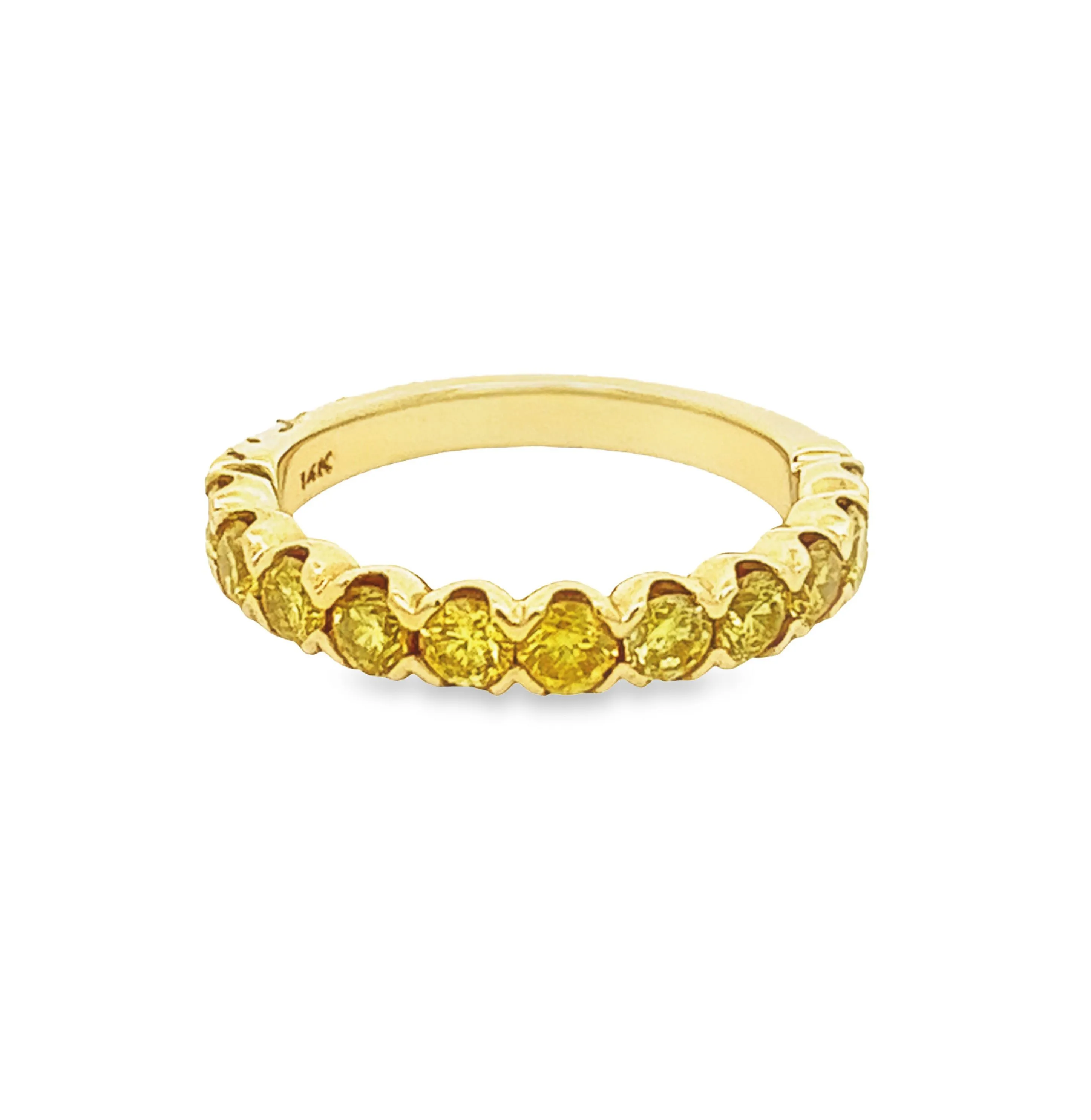 1.00ct Henri Daussi Yellow Diamond Pave Band