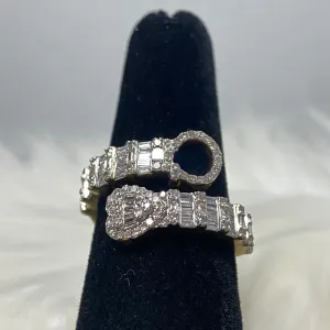 10K Yellow Gold Diamond Letter O With Heart Ring 0.94Ct Dia / 5gr / Size 6.5