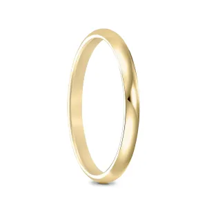 10k Yellow Gold Women's Domed Ring with Polished Finish - 2mm - 4mm