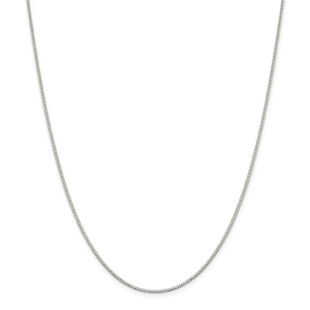 1.1mm, Sterling Silver, Solid Box Chain Necklace