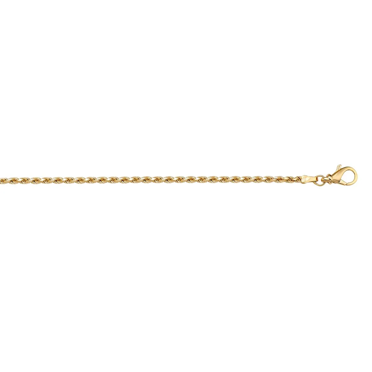 1.3mm Solid Diamond Cut Rope Link Bracelet | 10k