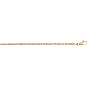 1.3mm Solid Diamond Cut Rope Link Bracelet | 10k