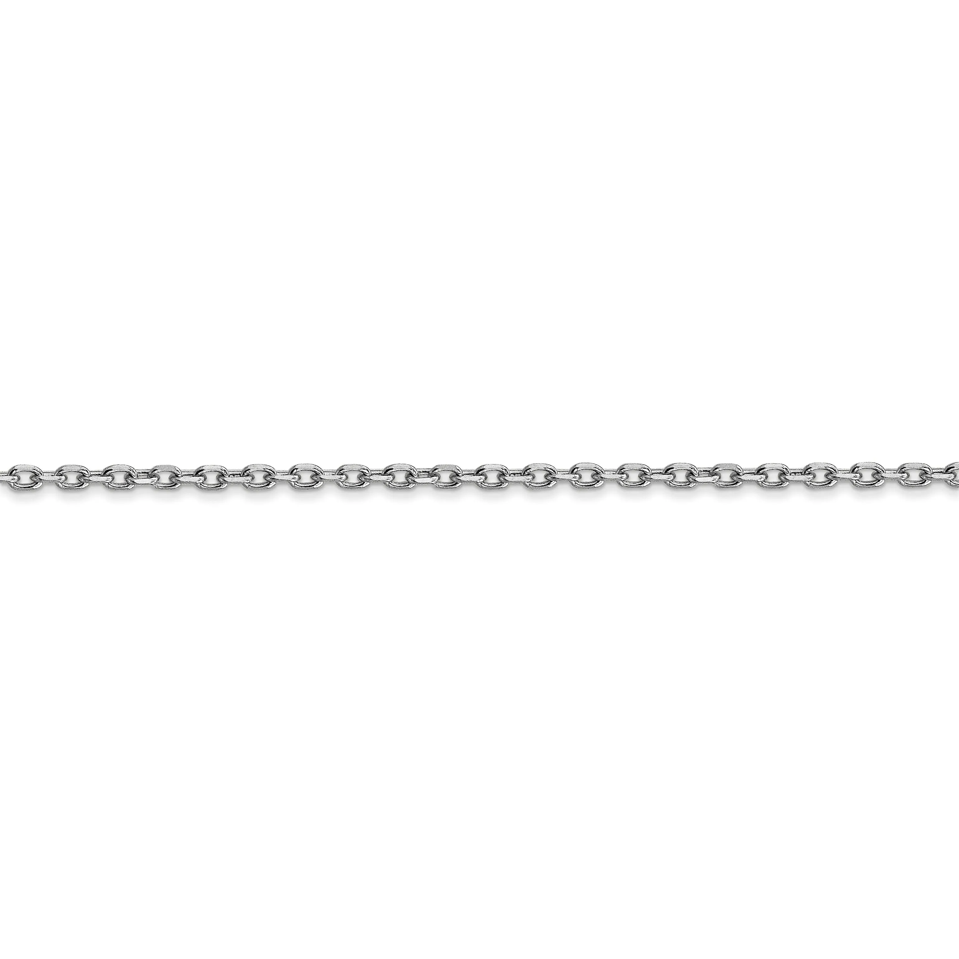 14k White Gold 1.80mm Round Link Cable Chain