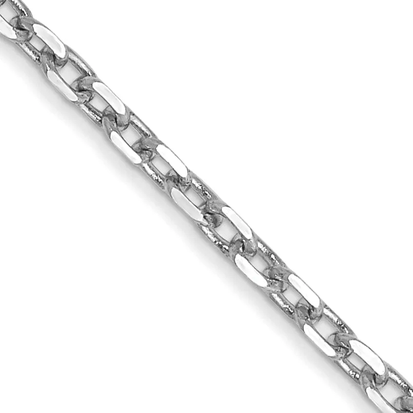 14k White Gold 1.80mm Round Link Cable Chain