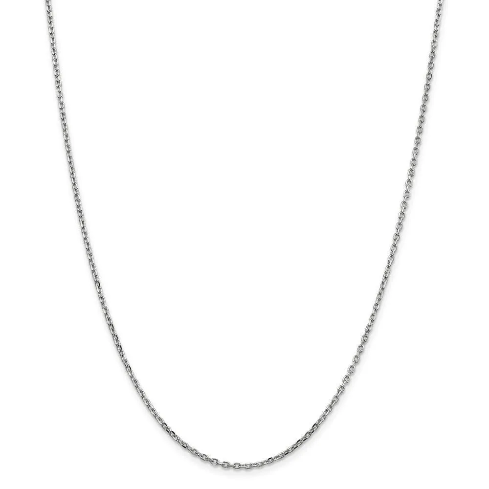 14k White Gold 1.80mm Round Link Cable Chain