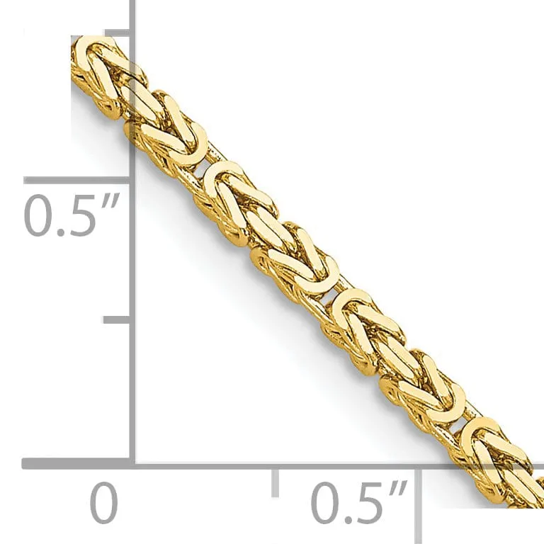 14k Yellow Gold Polish 2.00-mm Byzantine Chain