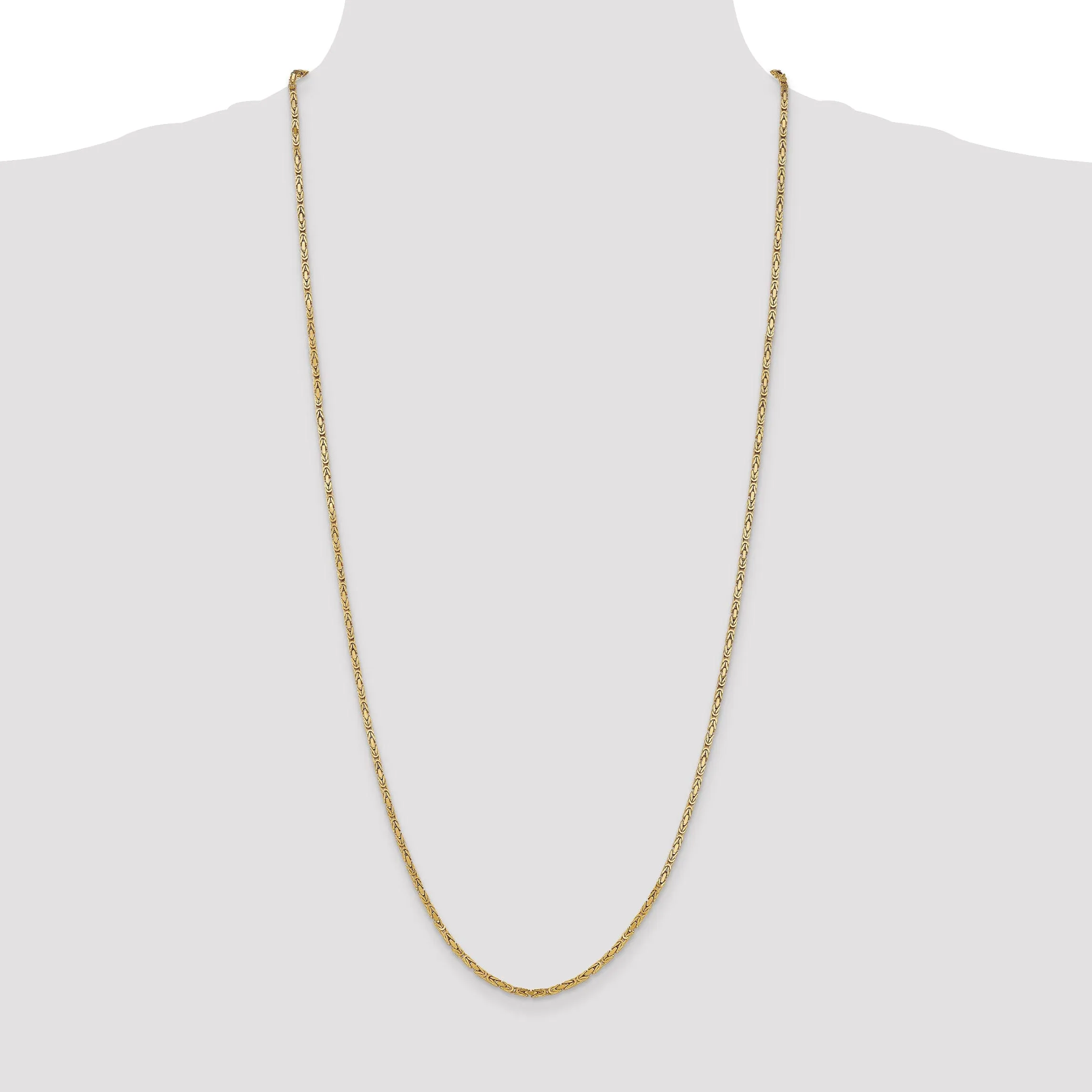 14k Yellow Gold Polish 2.00-mm Byzantine Chain