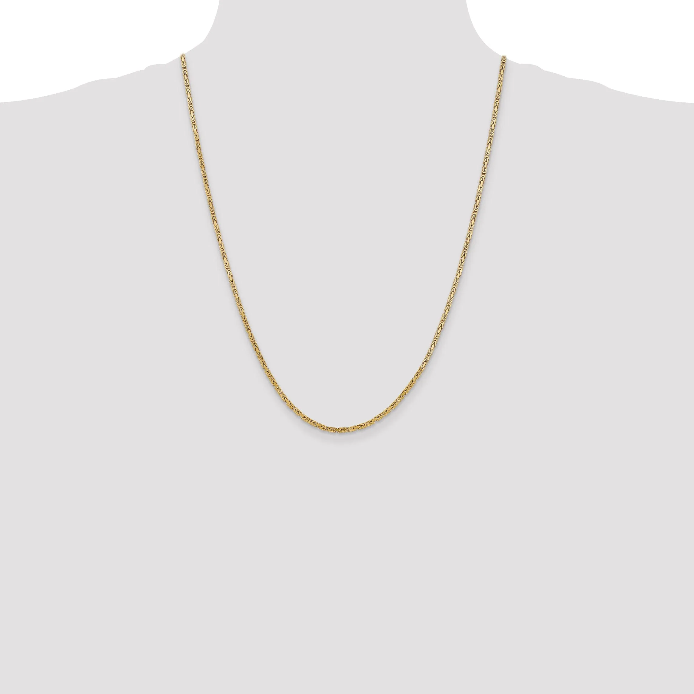 14k Yellow Gold Polish 2.00-mm Byzantine Chain