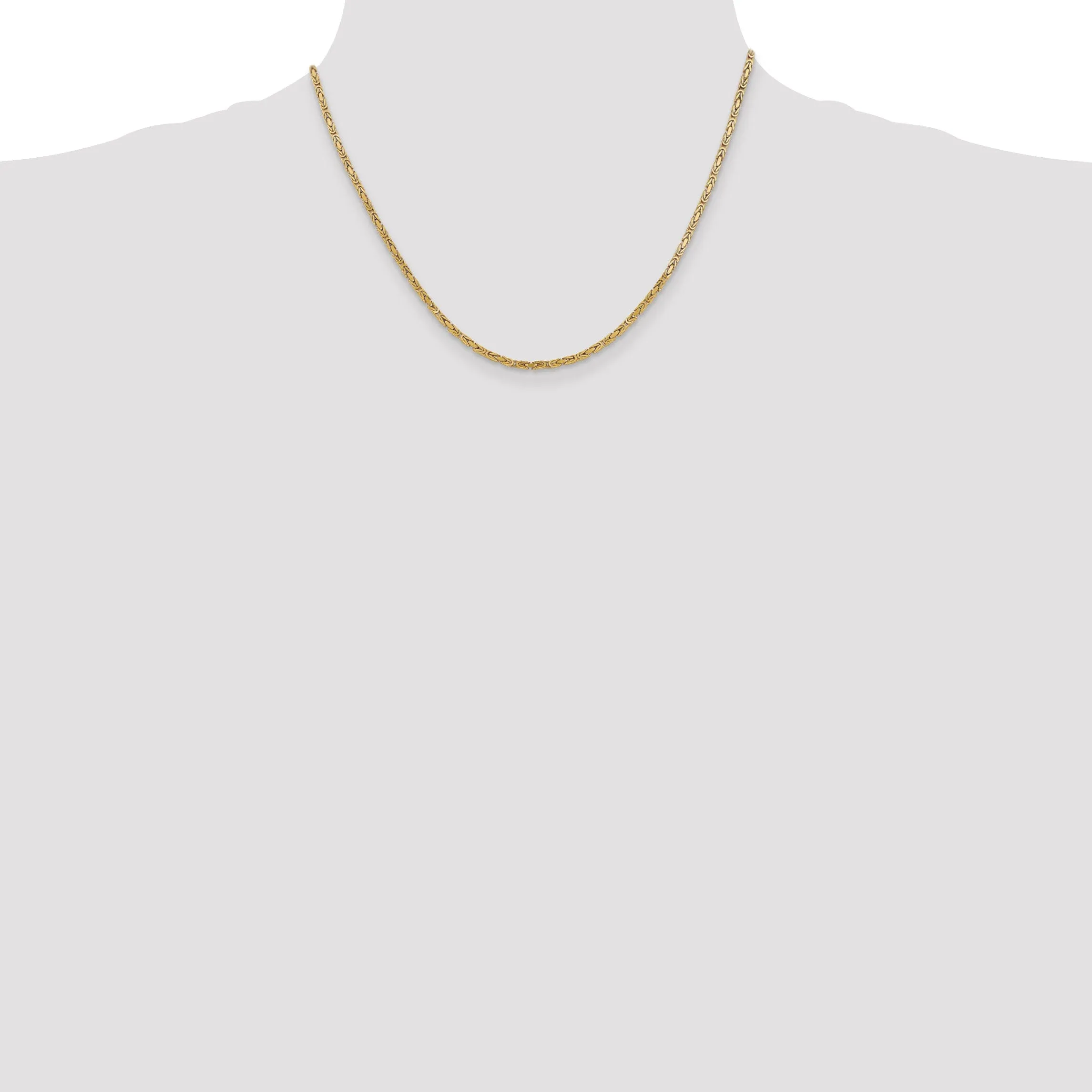 14k Yellow Gold Polish 2.00-mm Byzantine Chain