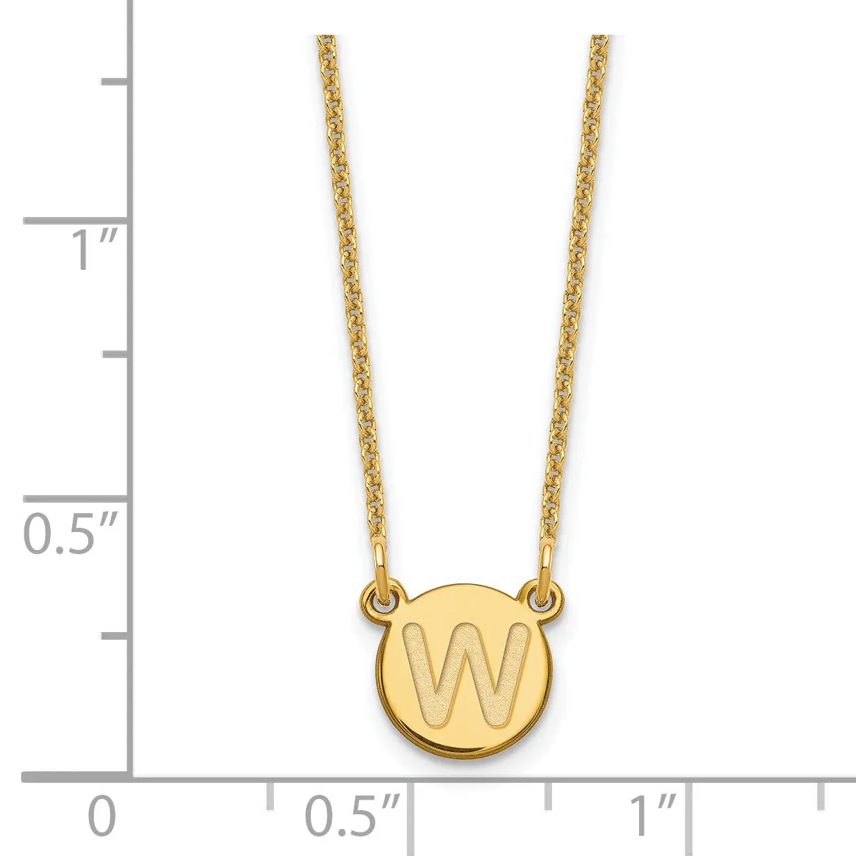 14k Yellow Gold Tiny Circle Block Letter X Initial Pendant and Necklace