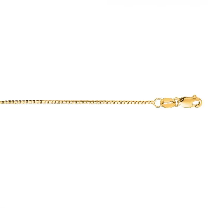 16" Yellow Gold Box Chain, 0.75mm