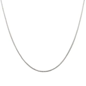 18ct White Gold 1mm Wheat Chain