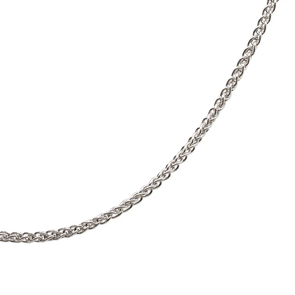 18ct White Gold 1mm Wheat Chain