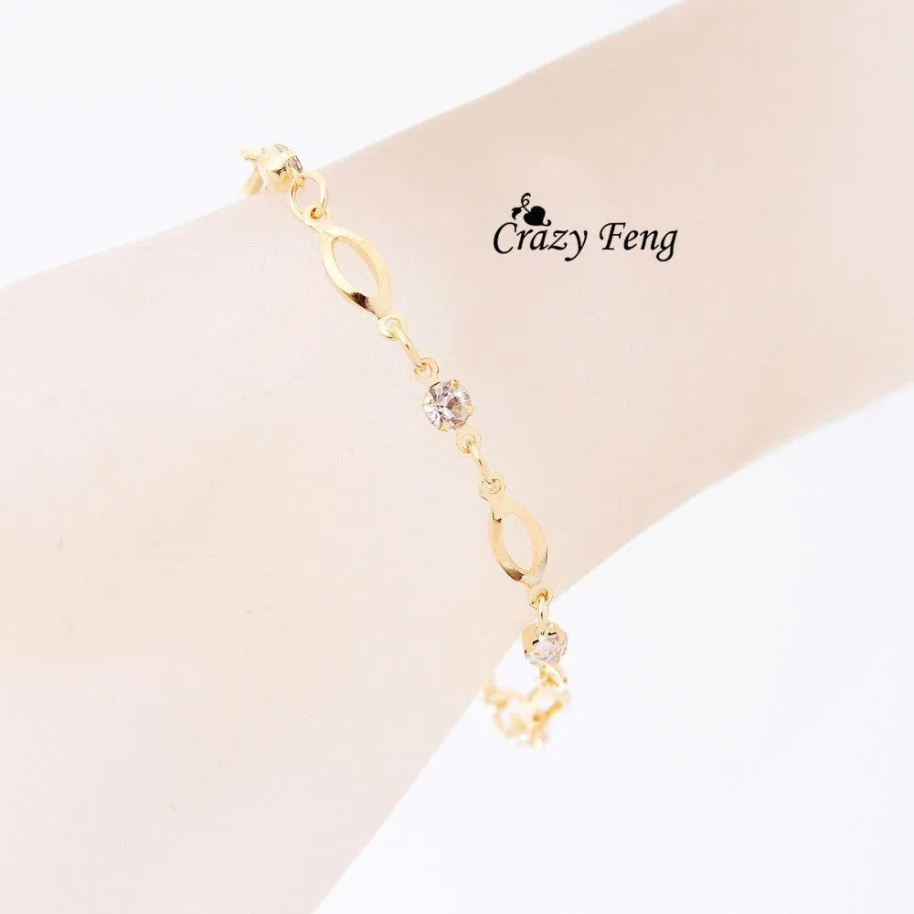 18k Gold Plated Crystal Friendship bracelets for women