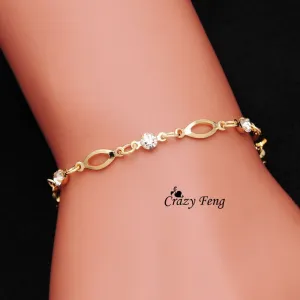 18k Gold Plated Crystal Friendship bracelets for women