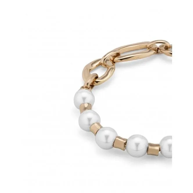 18K Gold Plated Pearl And Match Large Bracelet PUL2364BPLORO0L