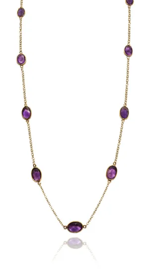 18K Gold Plated Quindici Pietra Milano Necklace Amethyst