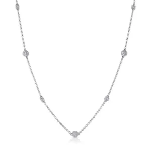 18kt White Gold 0.50ctw Diamond Cube and Sphere Necklace