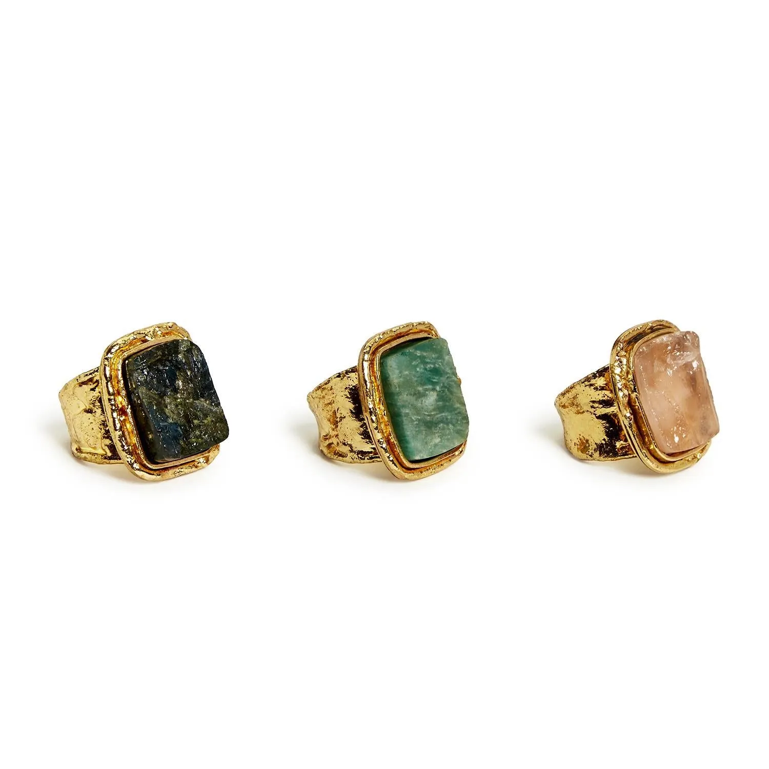 Adjustable Natural Gemstone Ring