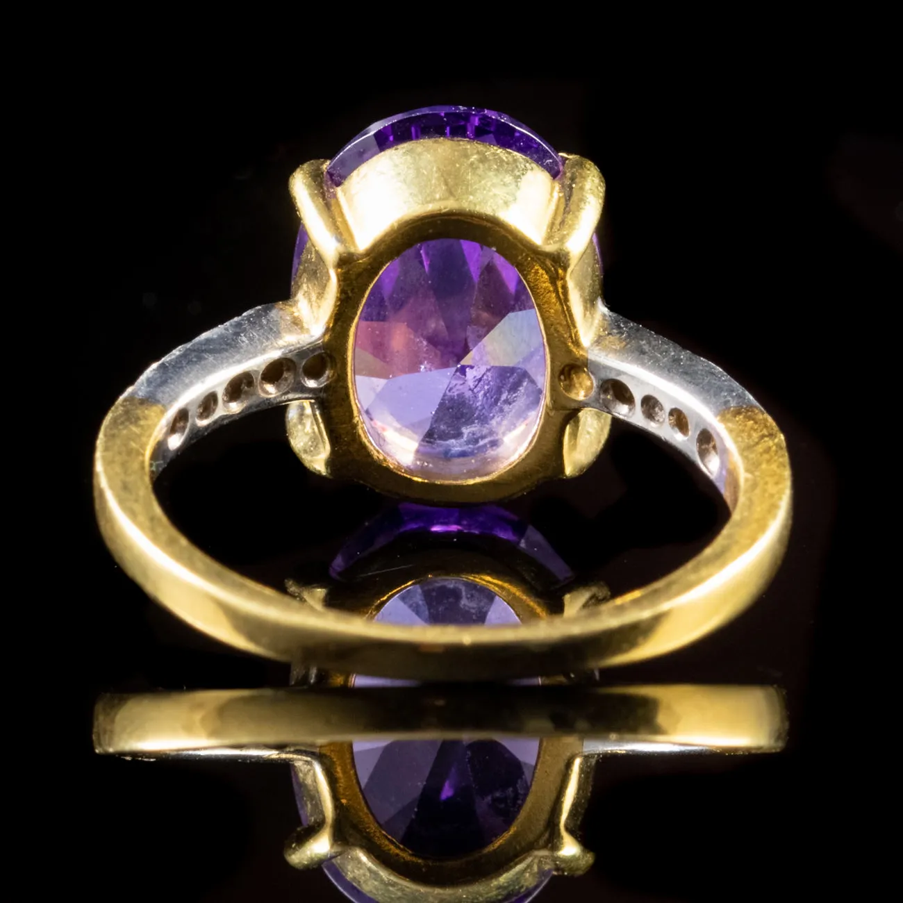 Amethyst Paste Ring 18Ct Gold Silver