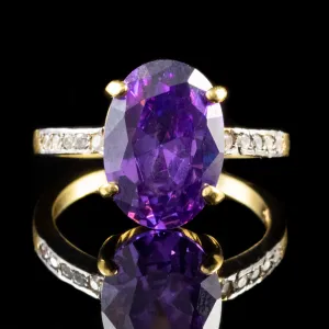 Amethyst Paste Ring 18Ct Gold Silver