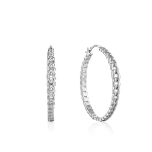 Ania Haie Curb Chain Hoop Earrings - Silver