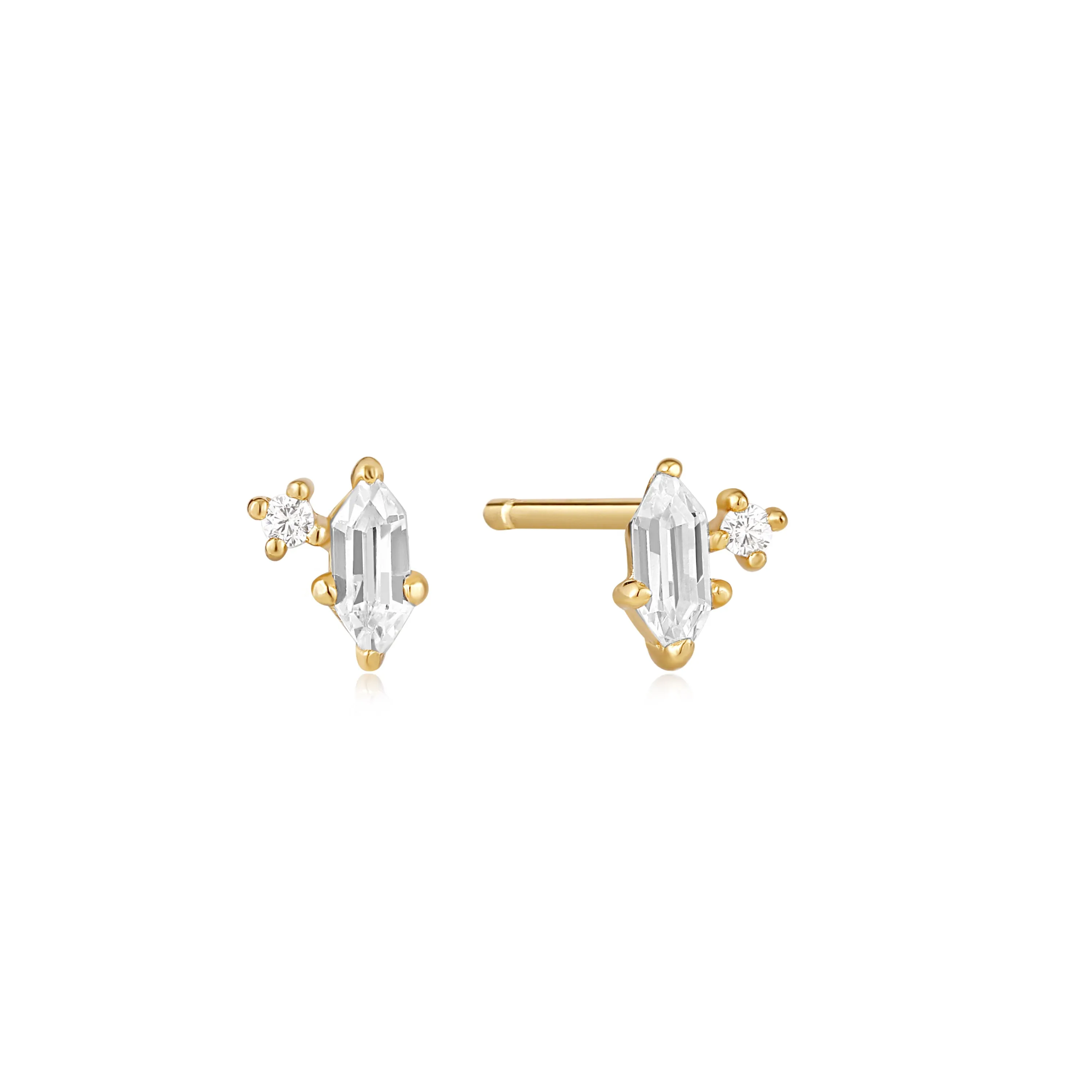 Ania Haie Gold Sparkle Emblem Stud Earroings