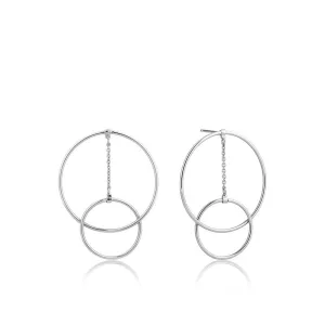 Ania Haie Modern Front Hoop Earrings - Silver