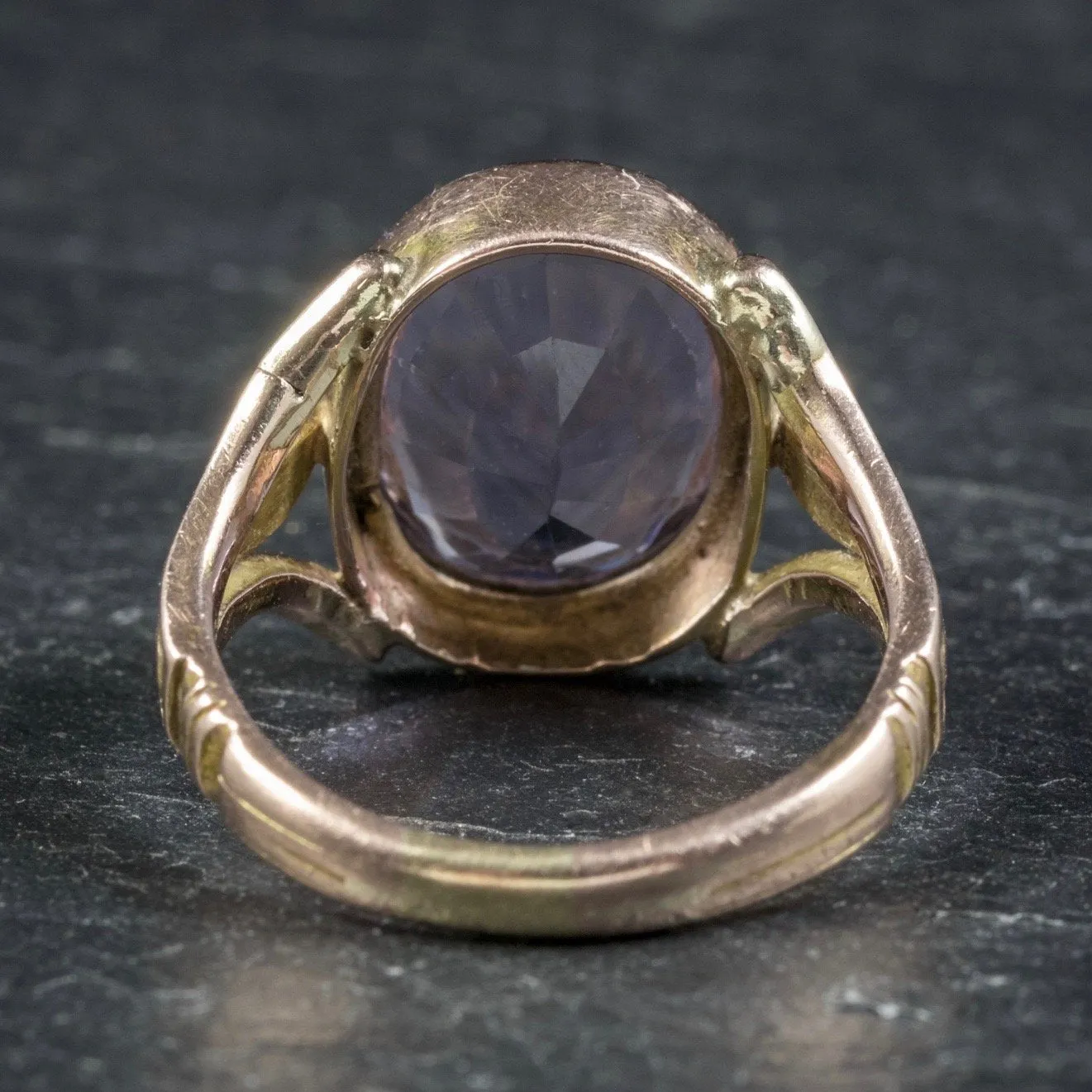 Antique Arts And Crafts Purple Spinel Ring 15Ct Gold Circa 1900