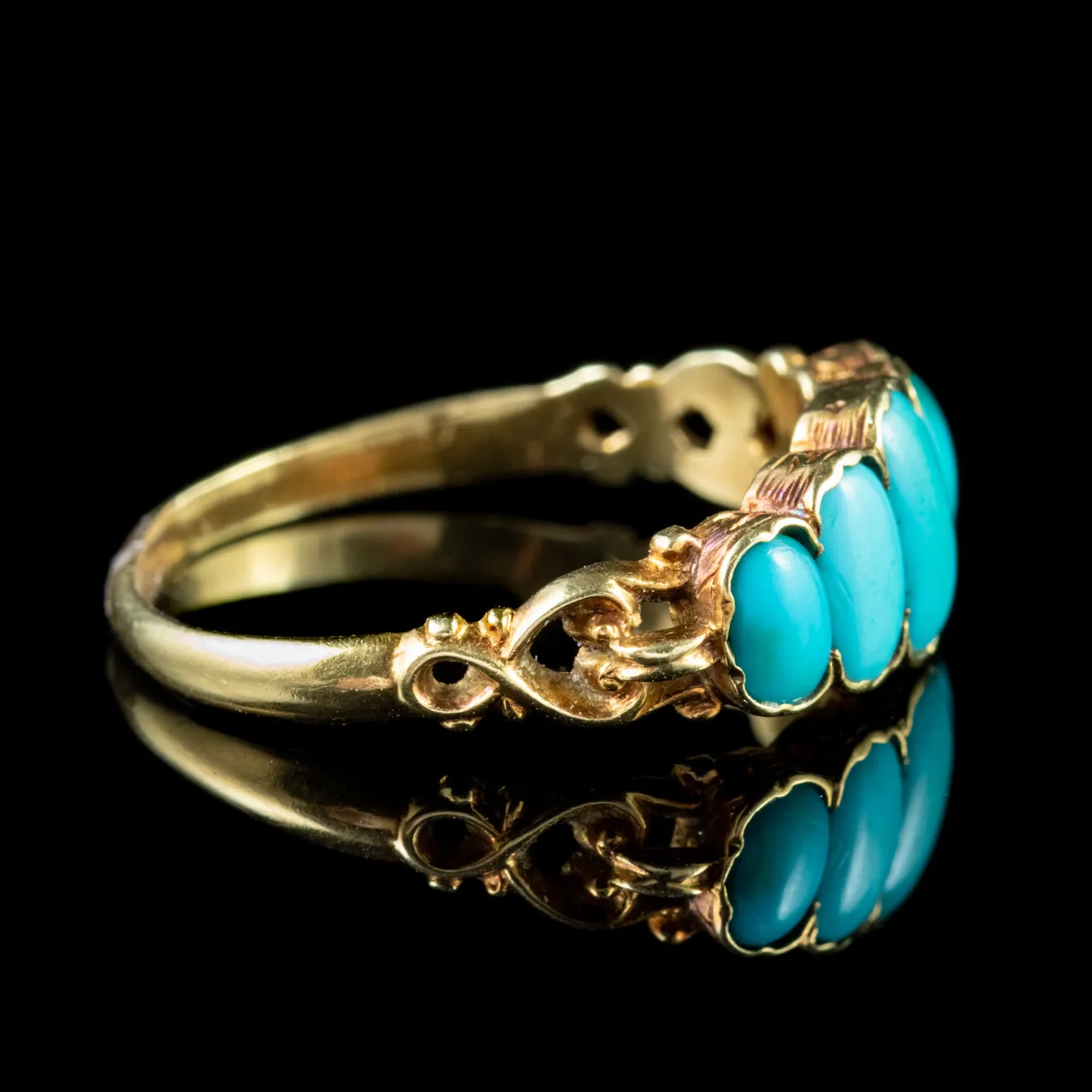 Antique Georgian Turquoise Ring 18Ct Gold Circa 1800