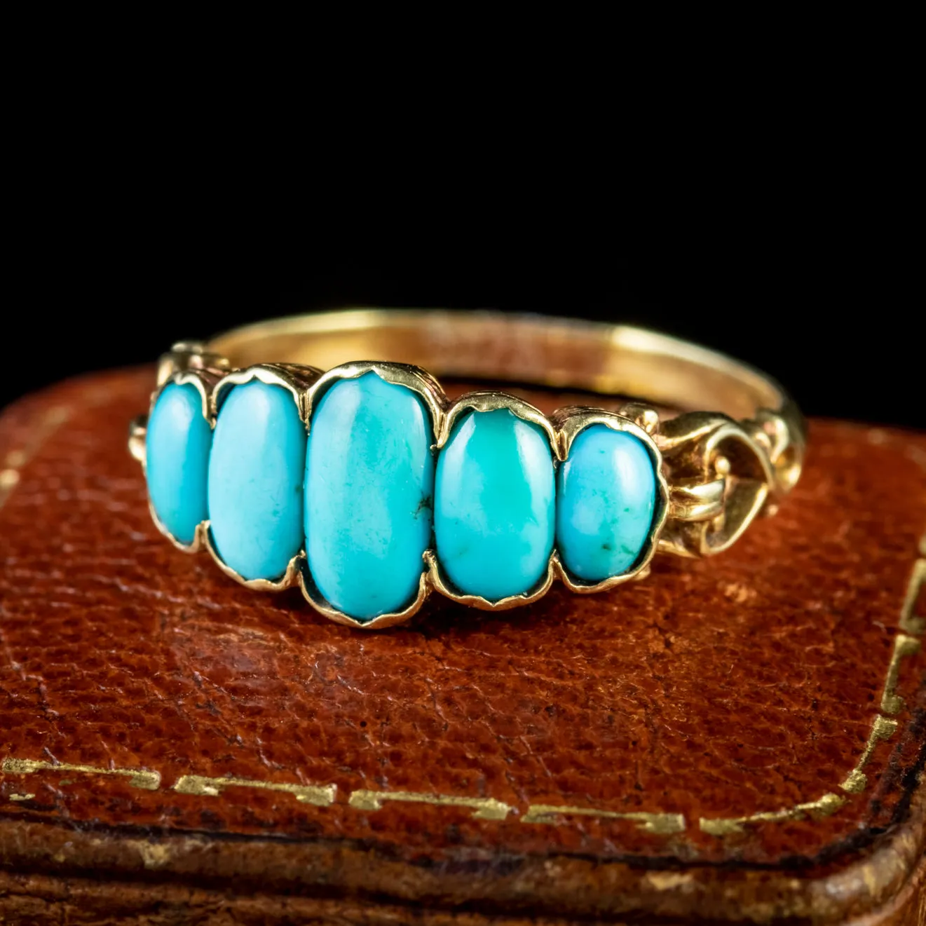 Antique Georgian Turquoise Ring 18Ct Gold Circa 1800