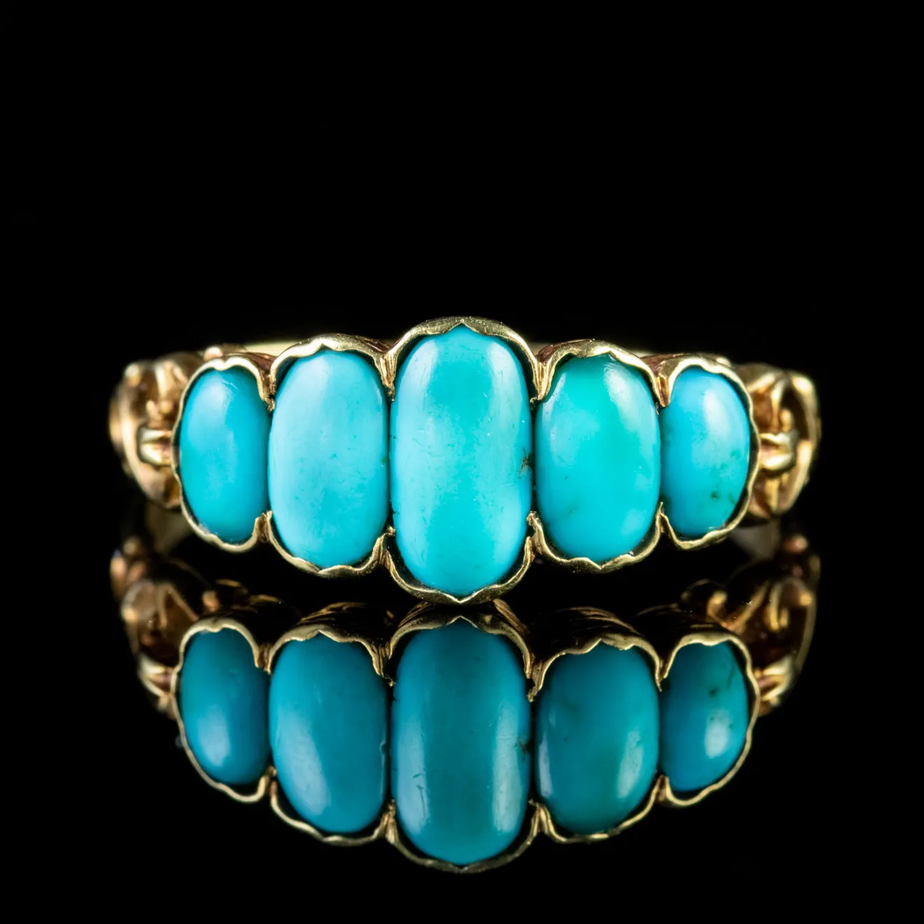 Antique Georgian Turquoise Ring 18Ct Gold Circa 1800