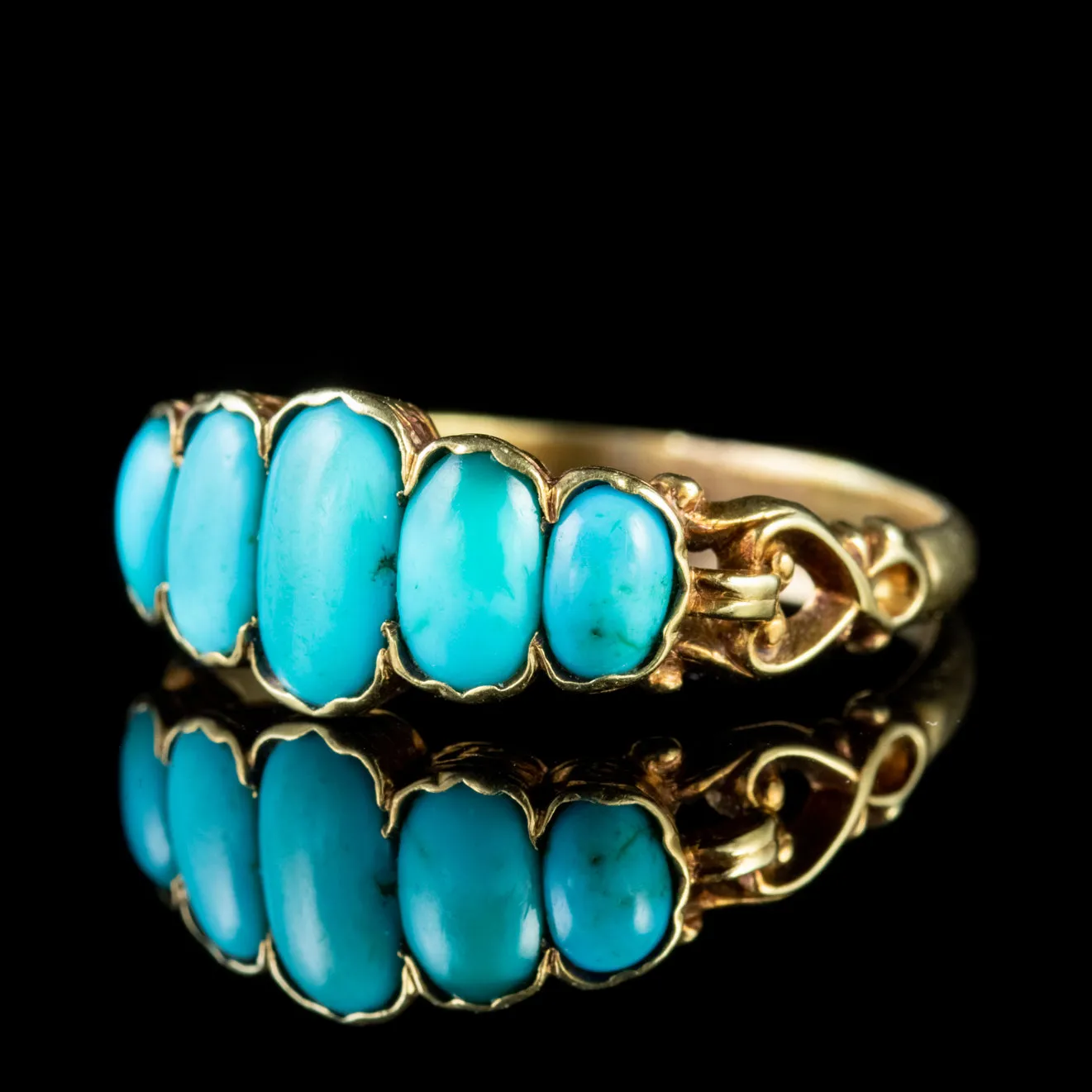 Antique Georgian Turquoise Ring 18Ct Gold Circa 1800