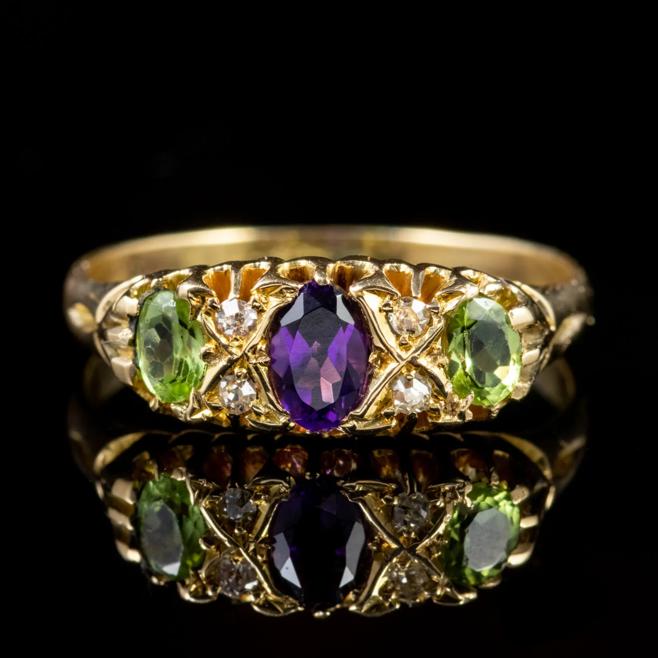 Antique Suffragette Edwardian 18Ct Gold Ring Circa 1910