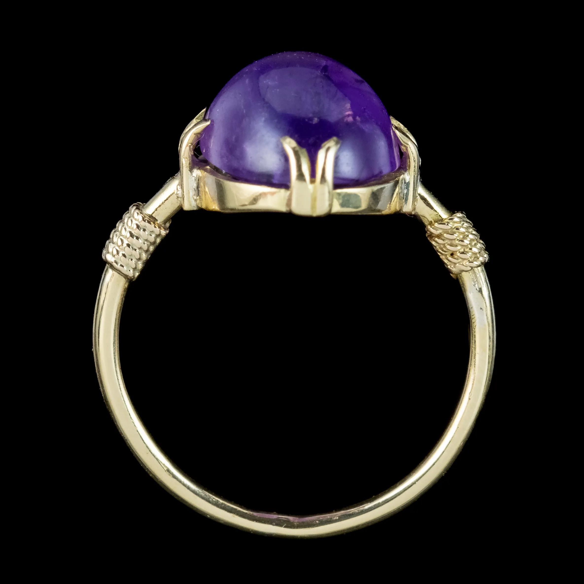 Antique Victorian Amethyst Ring 5ct Cabochon Amethyst