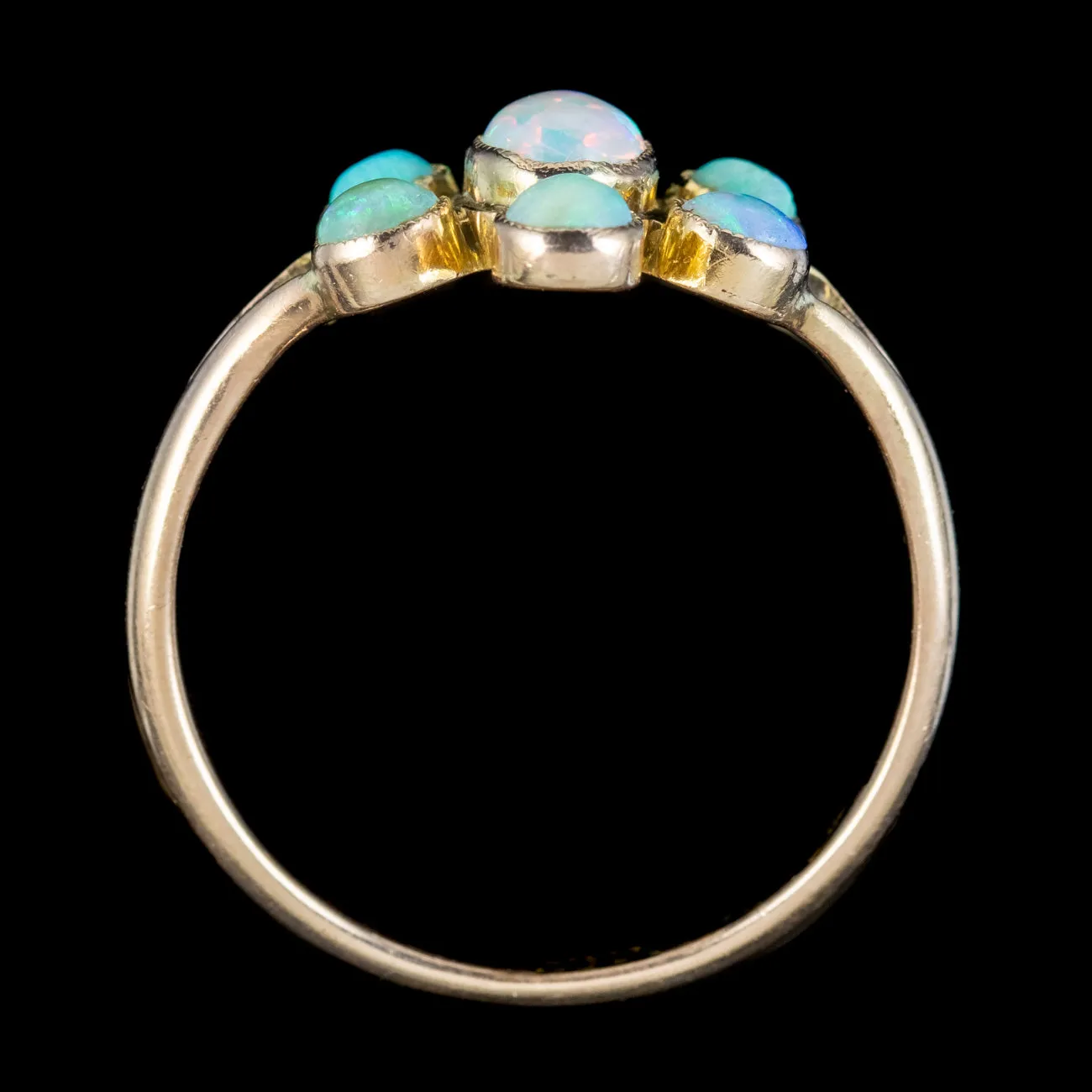 Antique Victorian Opal Cluster Ring 1ct Total