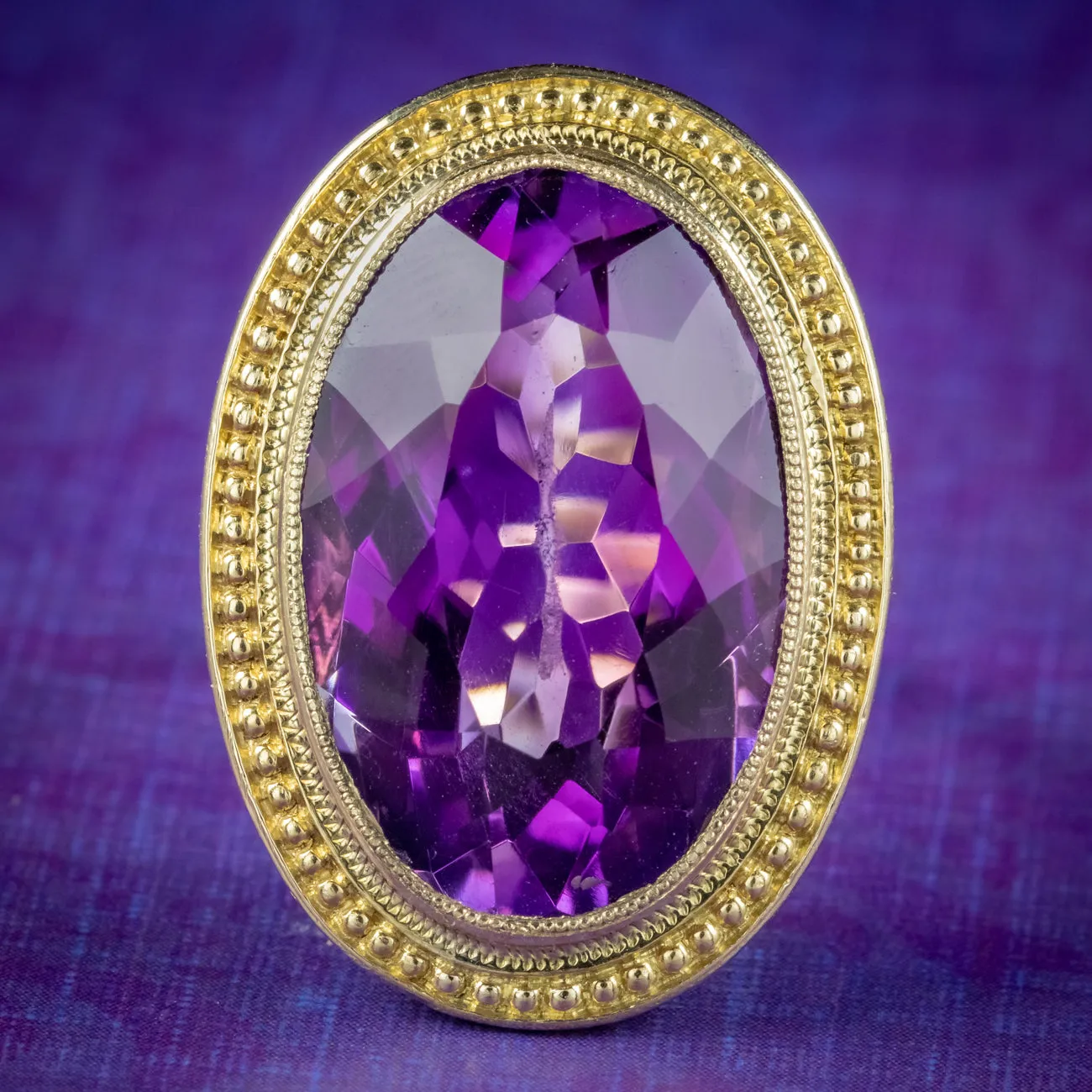 Art Deco Amethyst Cocktail Ring 12ct Amethyst