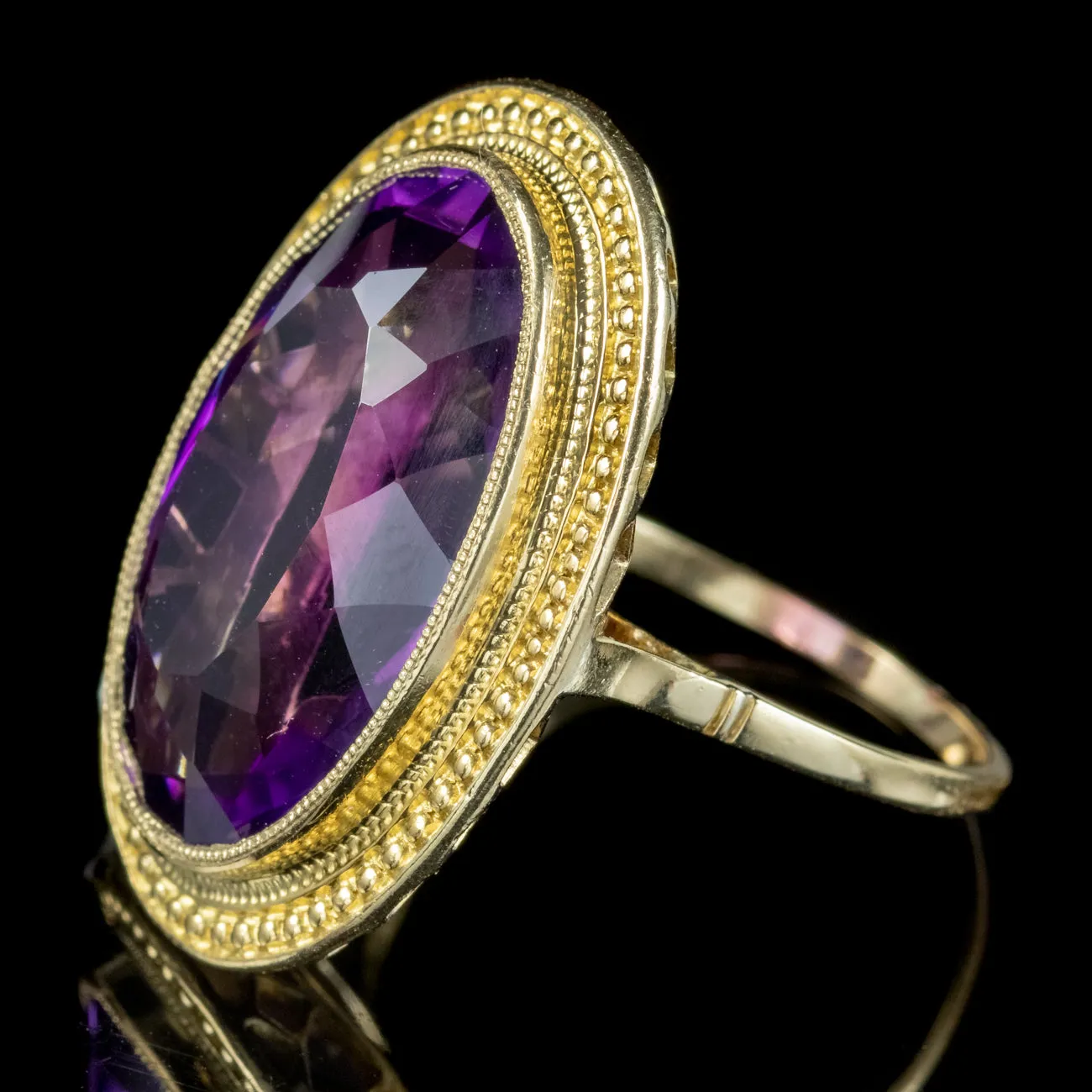 Art Deco Amethyst Cocktail Ring 12ct Amethyst