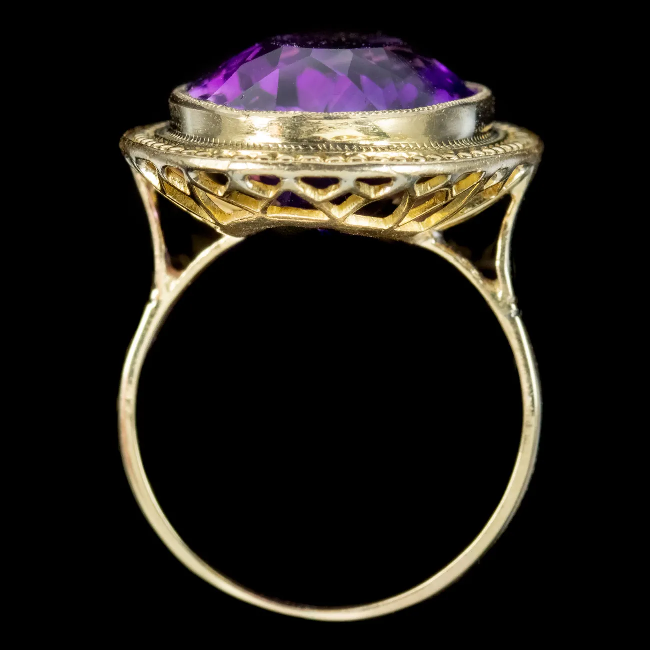 Art Deco Amethyst Cocktail Ring 12ct Amethyst