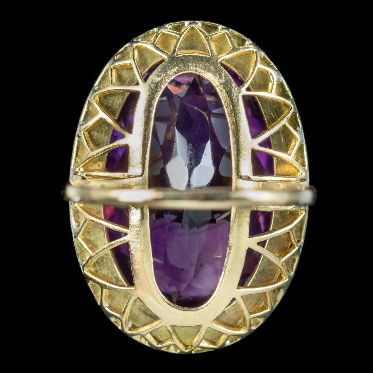 Art Deco Amethyst Cocktail Ring 12ct Amethyst