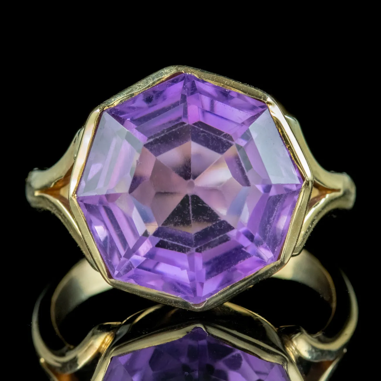 Art Deco Amethyst Ring 10ct Amethyst