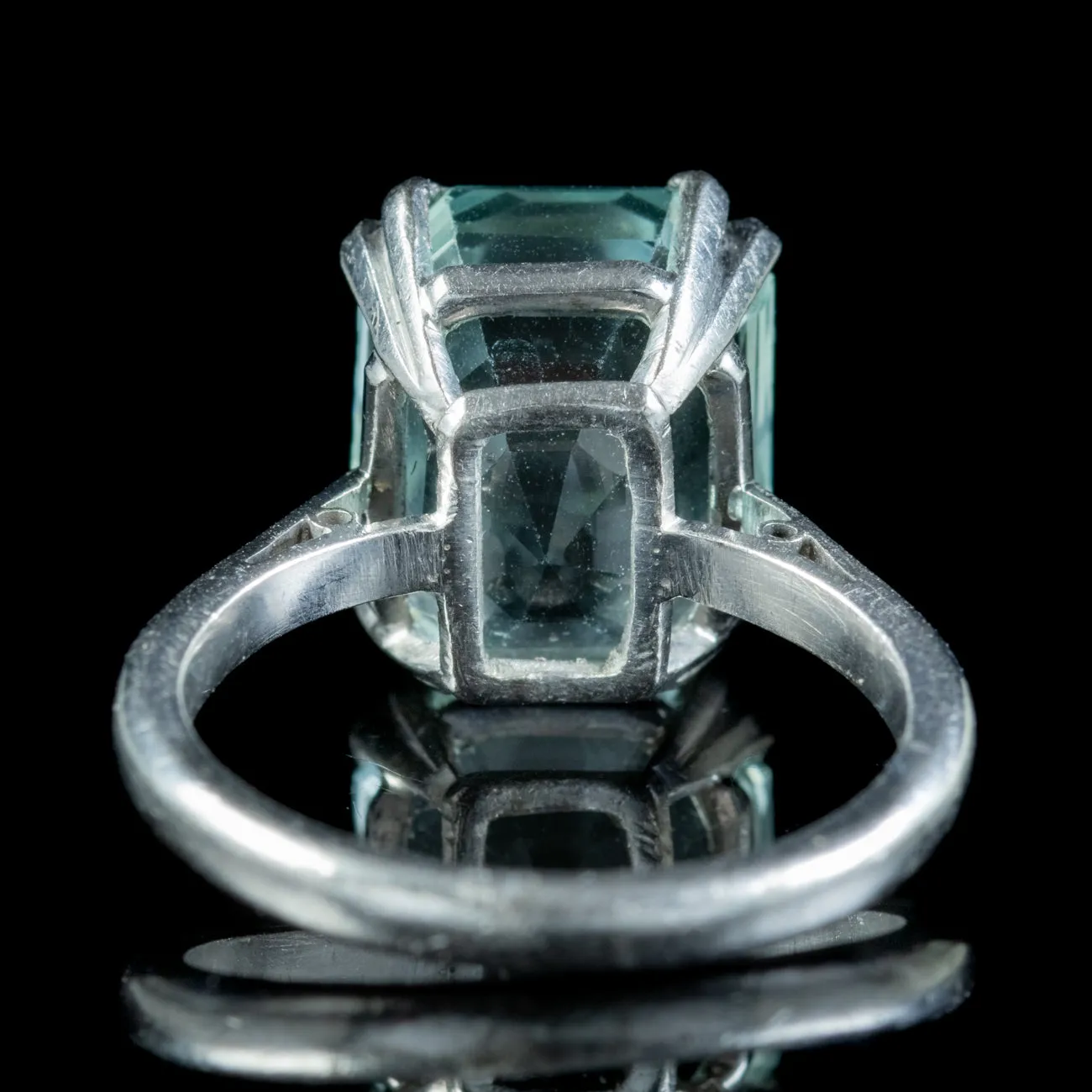 Art Deco Aquamarine Solitaire Ring 6ct Aqua