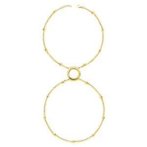 Art Deco Halo Hand Chain in Gold Vermeil