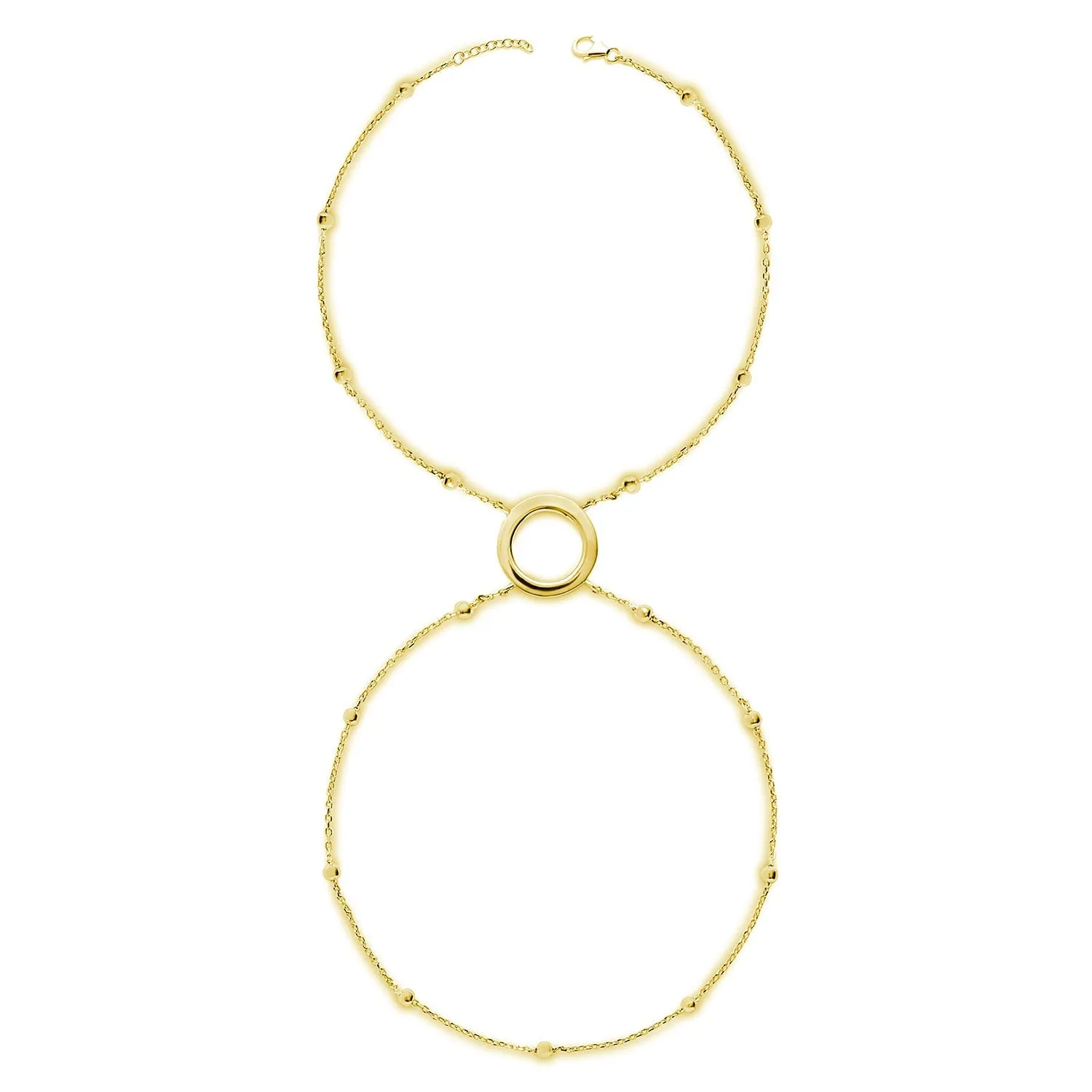 Art Deco Halo Hand Chain in Gold Vermeil