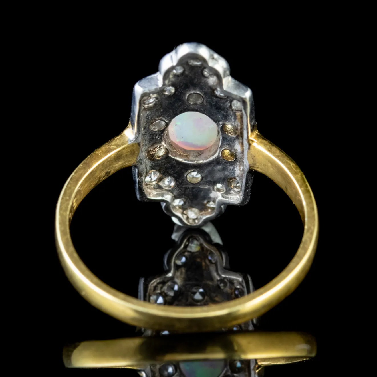 Art Deco Style Opal CZ Ring