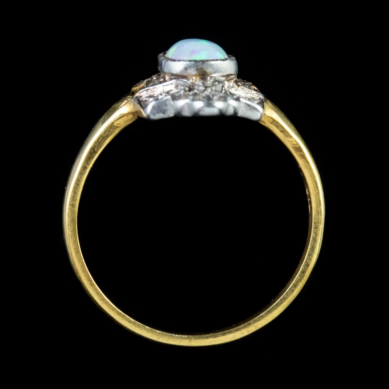 Art Deco Style Opal CZ Ring