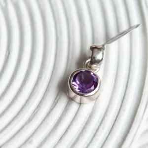 Balinese Amethyst Dot Silver Pendant