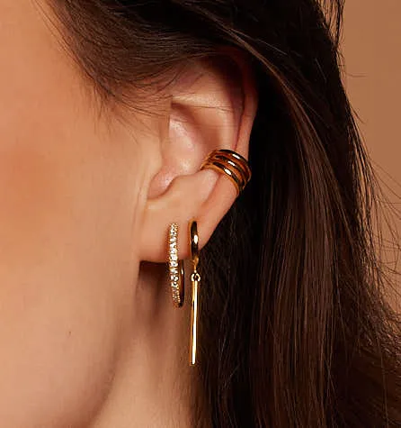 Bar Huggie Earrings