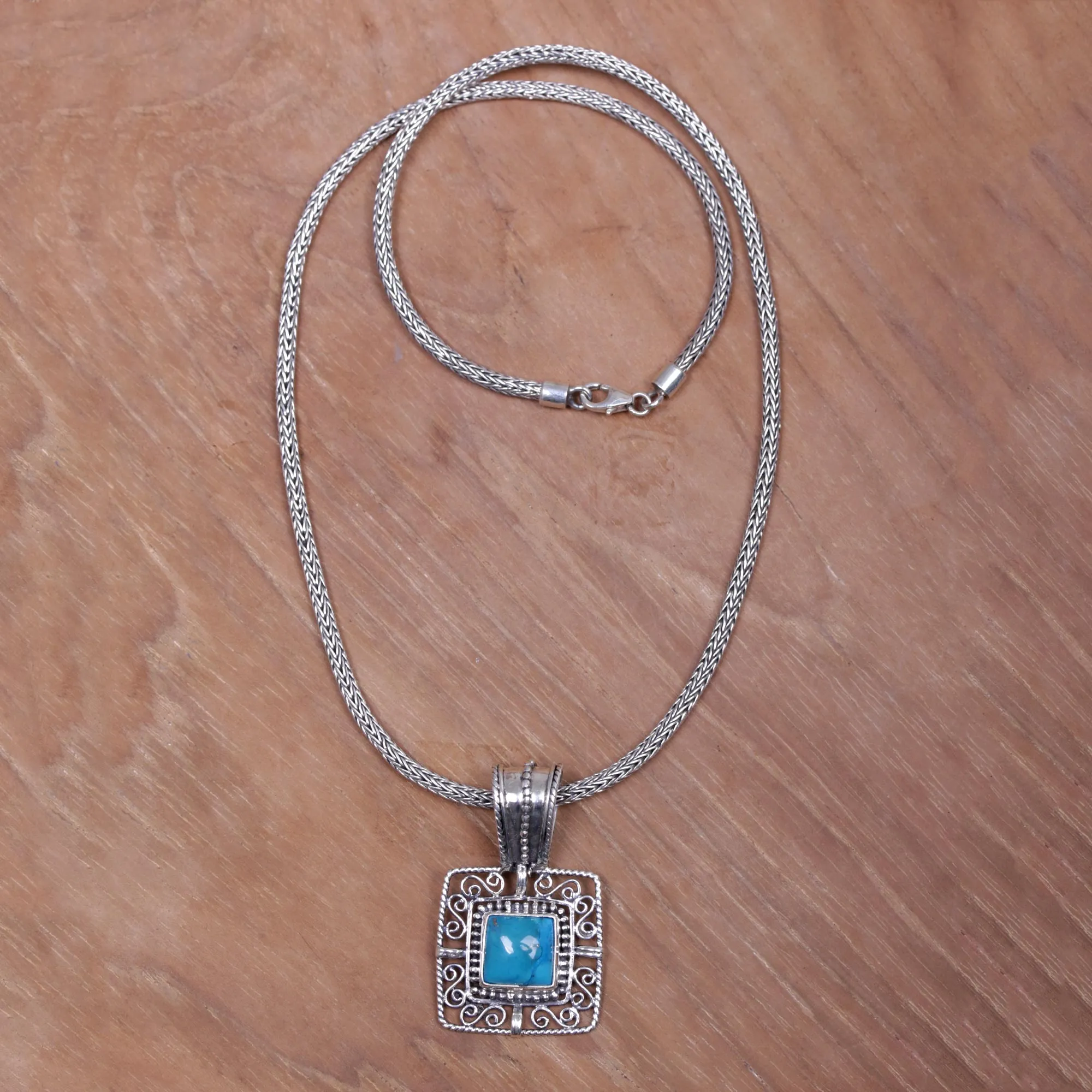 Blue Regency Turquoise Pendant Necklace